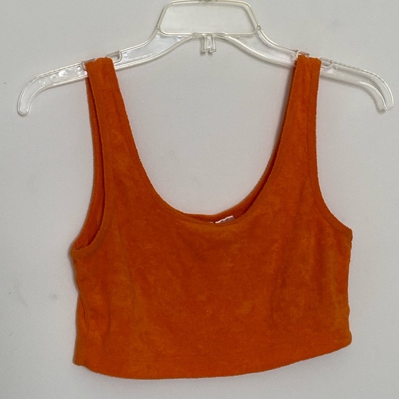 Orange Chic Fleece Crop Top - Picture 1 of 2